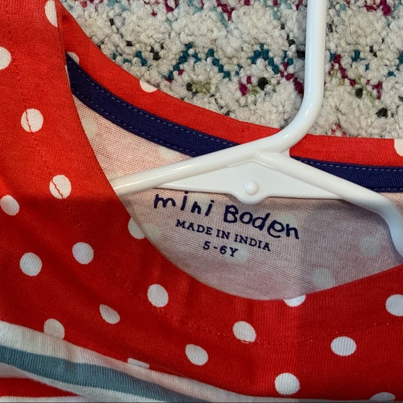 Mini Boden Red and White Striped Dress - Picture 3 of 4